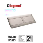 LEGRAND - Pop-Up Box to Be Equipped, 2 x 4 Modules, Brushed Stainless Steel Finish thumbnail 2
