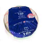 بحرة - سلك كهربائي نحاس مرن - المواصفات البريطانية - NYA - مقاس 2.5 مم - أبيض - 450/750 فولت - 91.44 متر thumbnail 2