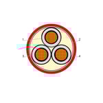 بحرة - كيبل XLPE نحاس - 3 خط - مقاس 185 مم  - أحمر - 15000 فولت thumbnail 2