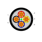 بحرة - كيبل XLPE نحاس - 4 خطوط - مقاس 16 مم - مسلح STA - أسود - 600/1000 فولت thumbnail 3