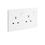 LEGRAND - Double Pole Socket Galion, BS, 2 Gang, Switched, 13A, 250V, White thumbnail 2