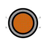 بحرة - كيبل XLPE نحاس - 1 خط - مقاس 630 مم - مسلح AWA - أسود - 600/1000 فولت thumbnail 2