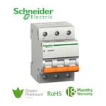شنايدر - قاطع فرعي 3 خط - 10 أمبير - Domae, 3P, 10A, C Curve, 6000A thumbnail 2