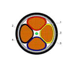 بحرة - كيبل XLPE نحاس - 4 خطوط - مقاس 300 مم - مسلح STA - أسود - 600/1000 فولت thumbnail 3
