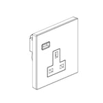 LEGRAND - Single Pole Socket Outlet Galion, BS, 1 Gang, Unswitched, 13A, 250V, with USB-C 18W Charger, White thumbnail 2