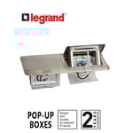 LEGRAND - Pop-Up Box to Be Equipped, 2 x 3 Modules, Brushed Stainless Steel Finish thumbnail 2
