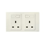 LEGRAND - Single Pole Socket Outlet Mallia Senses, BS, Switched, 13A 240V, 2 Gang, Matt White thumbnail 2
