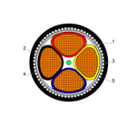 بحرة - كيبل XLPE نحاس - 4 خطوط - مقاس 300 مم - مسلح SWA - أسود - 600/1000 فولت thumbnail 2