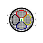 بحرة - كيبل XLPE ألومينيوم - 4 خطوط - مقاس 300 مم - مسلح SWA - أسود - 600/1000 فولت thumbnail 3