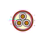 بحرة - كيبل XLPE نحاس - 3x95/16  - مسلح SWA - جهد متوسط 15KV - CWS IEC 60502-2  FR- IEC 60332-1 thumbnail 2