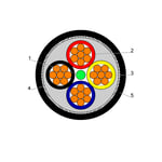 بحرة - كيبل XLPE نحاس - 4 خطوط - مقاس 25 مم - مسلح STA - أسود - 600/1000 فولت thumbnail 3