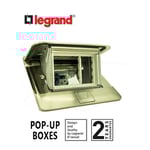 LEGRAND - Pop-Up Box to Be Equipped, 3 Modules, Brushed Stainless Steel Finish thumbnail 2