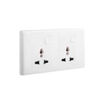 LEGRAND - Socket Eloe, Multistandard, 2 Gang, Single Pole, Switched, 16A, 250V, White thumbnail 2