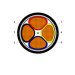 بحرة - كيبل XLPE نحاس - 4 خطوط - مقاس 95 مم - مسلح STA - أسود - 600/1000 فولت thumbnail 3