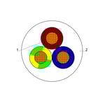 بحرة - سلك كهربائي نحاس مرن - المواصفات البريطانية - NYA - مقاس 2.5 مم - 3 خط - أبيض - 300/500 فولت - 91.44 متر thumbnail 4