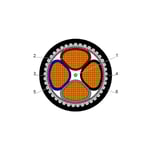 بحرة - كيبل XLPE نحاس - 4 خطوط - مقاس 70 مم - مسلح SWA - أسود - 600/1000 فولت - MDPE thumbnail 2