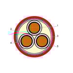 بحرة - كيبل XLPE نحاس - 3 خطوط - مقاس 400 مم - مسلح SWA - أسود - 15000 فولت - CTS IEC 60502-2 FR-IEC 60332-1 thumbnail 2
