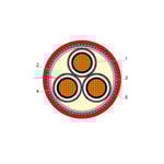 بحرة - كيبل XLPE نحاس - 3x300/25 - مسلح SWA - جهد متوسط 15KV - CWS IEC 60502-2 FR-IEC 60332-1 thumbnail 2