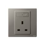 LEGRAND - Single Pole Socket Outlet Mallia Senses, BS, Switched, 13A 240V, 1 Gang, Dark Silver thumbnail 2