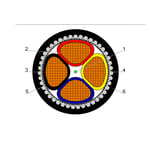 بحرة - كيبل XLPE نحاس - 4 خطوط - مقاس 50 مم - مسلح SWA - أسود - 600/1000 فولت thumbnail 2