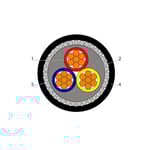 بحرة - كيبل XLPE نحاس - 3 خطوط - مقاس 25 مم - مسلح - SWA - أسود - 600/1000 فولت - LS0H thumbnail 2