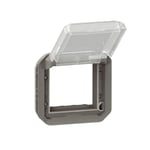 LEGRAND - Mosaic Adaptor Plexo, IP55, for 2 Module, with Transparent Flap, Mechanism, Anthracite thumbnail 3
