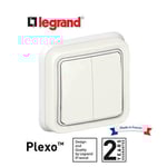 LEGRAND - Switch Plexo IP55, 2 Gang 2-Way, 10 AX, 250 V~, Flush Mounting, White thumbnail 2