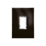 LEGRAND - Plate Arteor, Italian/US, 1 Module, Square, Vertical, 2"x4", Mirror Black thumbnail 2
