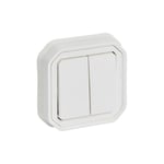 LEGRAND - Switch/Push-Button Plexo, IP55, 2 Gang, 2 Way, 10A, Flush Mounting, White thumbnail 3