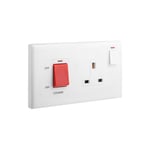 LEGRAND - Cooker Unit Eloe, 45A Double Switch + 13A BS Switched Socket + Neon, White thumbnail 2