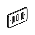 LEGRAND - Front Plate Synergy Authentic, 2 Gang, for 3 Grid Module, Glossy Gold thumbnail 2