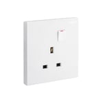 LEGRAND - Double Pole Socket Galion, BS, 1 Gang, Switched, 13A, 250V, White thumbnail 2