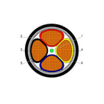 بحرة - كيبل XLPE نحاس - 4 خطوط - مقاس 120 مم - مسلح STA - أسود - 600/1000 فولت thumbnail 2