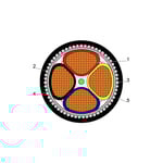 بحرة - كيبل XLPE نحاس - 4 خط - مقاس 185 مم - مسلح SWA - أسود - 600/1000 فولت thumbnail 2