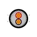 بحرة - كيبل XLPE نحاس - 2 خط - مقاس 25 مم - مسلح SWA - أسود - 600/1000 فولت thumbnail 2