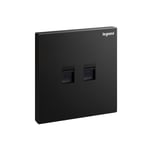 LEGRAND - Double RJ45 Socket Outlet Galion, Cat. 6 UTP, 1 Gang, Matt Black thumbnail 2