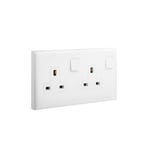 ليجراند - مقبس Belanko S، BS، 13A، 250V، مجوز، مفتاح قطبي مزدوج مع USB A + C بقدرة 27W، أبيض thumbnail 2