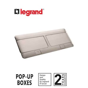 LEGRAND - Pop-Up Box to Be Equipped, 2 x 4 Modules, Brushed Stainless Steel Finish