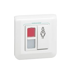 ليجراند - زر الضغط Antimicrobial Mosaic، 2 موديول، 1 مؤشر أحمر، 1 مؤشر أبيض، وزر مكالمة وممرضة