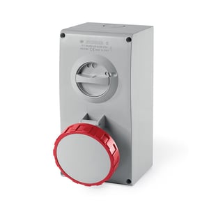 سكامي - مقبس متداخل، 63A، 3P+N+E، 6h، IP66/67، 346-415V، أطراف لولبية، مع قفل ميكانيكي