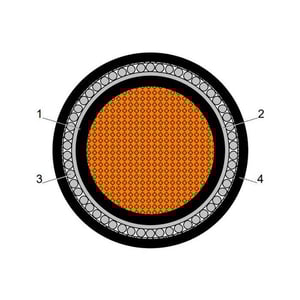بحرة - كيبل XLPE نحاس - 1 خط - مقاس 630 مم - مسلح AWA - أسود - 600/1000 فولت