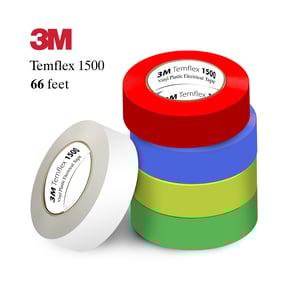 3M - Temflex 1500 Vinyl Electrical Tape, 3/4 Inch x 66 Feet