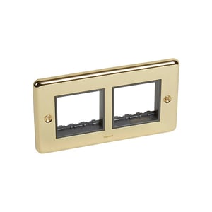 LEGRAND - Front Plate Synergy Authentic, 2 Gang, for 2 Arteor 2 Modules Mechanisms, Glossy Gold