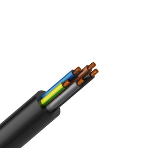 TOP CABLE - Rubber Cable, Copper 5x25mm, 450/750V, Black