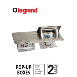 LEGRAND - Pop-Up Box to Be Equipped, 2 x 3 Modules, Brushed Stainless Steel Finish