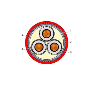 بحرة - كيبل XLPE نحاس - 3x95/16  - مسلح SWA - جهد متوسط 15KV - CWS IEC 60502-2  FR- IEC 60332-1