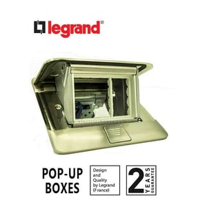 LEGRAND - Pop-Up Box to Be Equipped, 3 Modules, Brushed Stainless Steel Finish