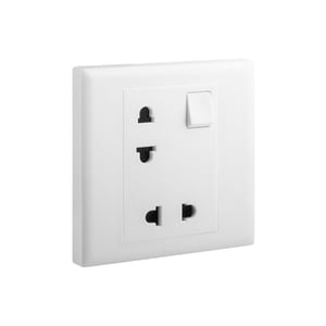 LEGRAND - Socket Eloe, EU/US, 1 Gang, 2x2P, Switched, 16A, 250V, White
