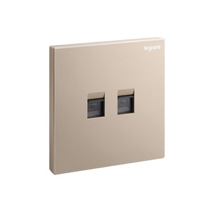 LEGRAND - Double RJ45 Socket Outlet Galion, Cat. 6 UTP, 1 Gang, Rose Gold