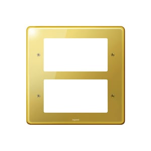 LEGRAND - Front Plate Synergy Authentic, 2x2 Gang, for 8 Arteor Modules Mechanisms, Glossy Gold